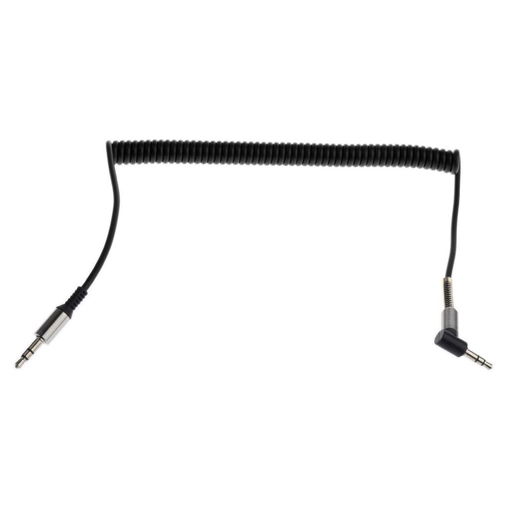 Auxiliary Audio Male to Male Cable 90 Degree Right Angle Line Black+Blue