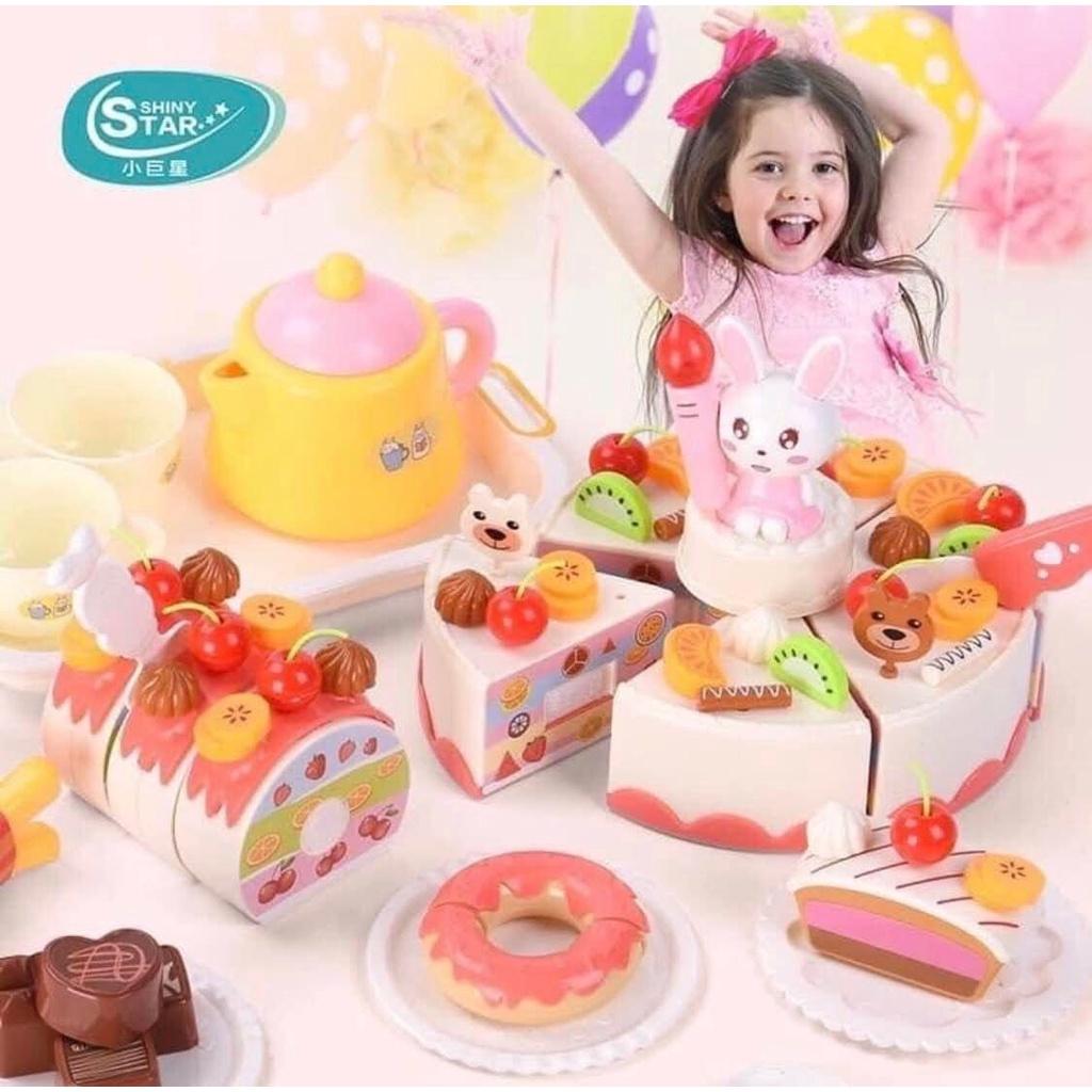 Đồ Chơi Bánh Kem Sinh Nhật Cho Bé Đồ Chơi Cắt Bánh Kem Với 85pcs Có Hiệu Ứng Nhạc Đèn ( Hàng Loại 1)