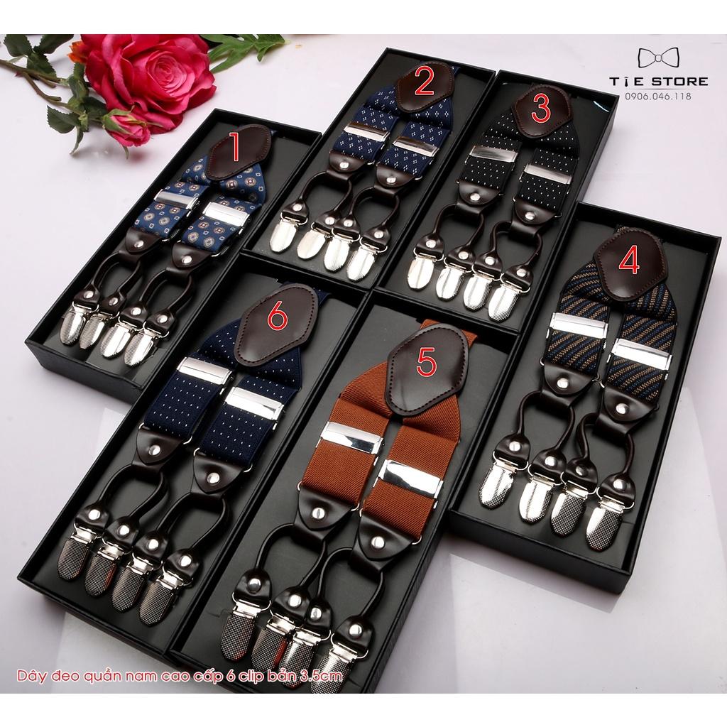 Dây đeo quần nam chữ Y 3.5cm 6 clip khóa kẹp - dây yếm quần nam cao cấp đủ mẫu