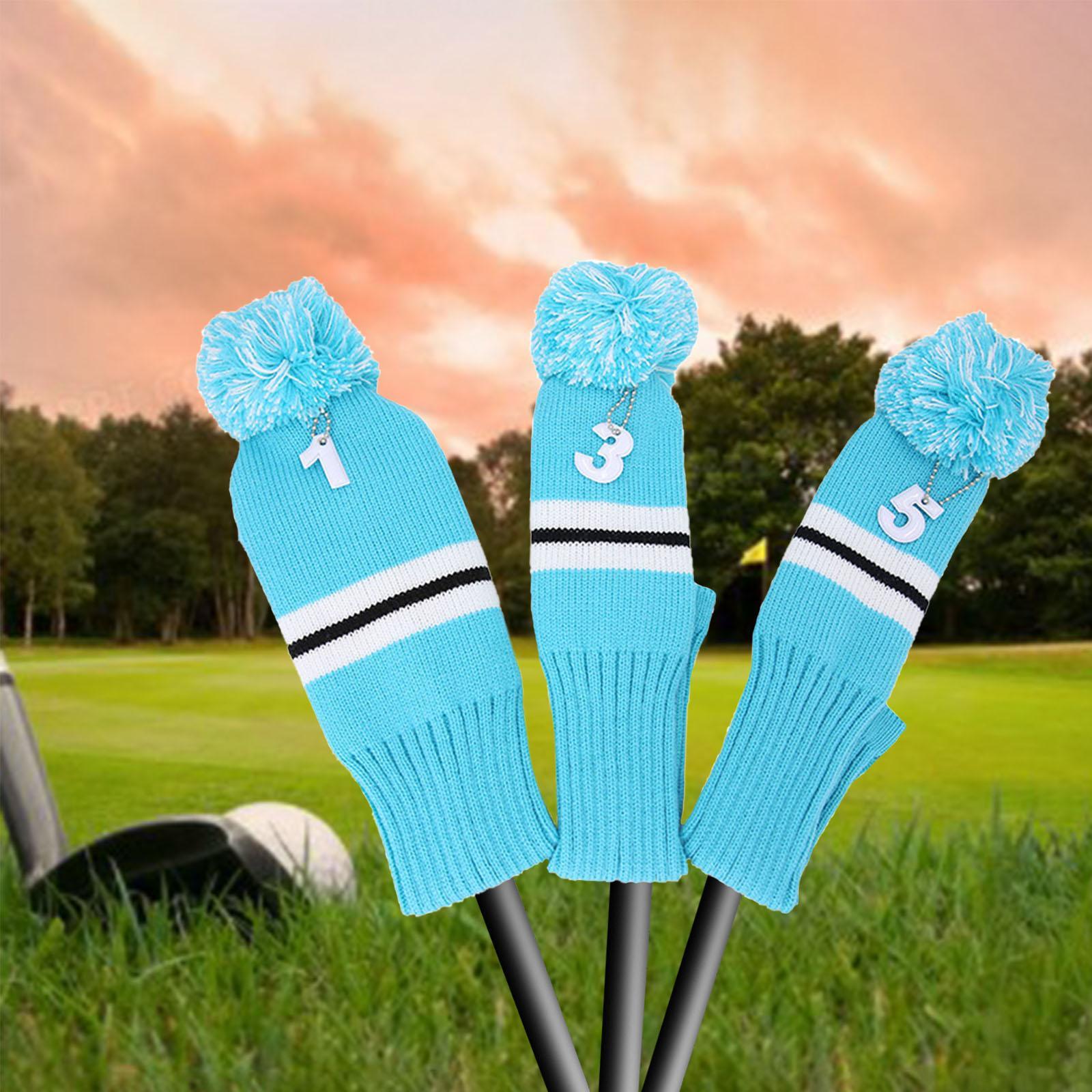 Golf Knit Headcover Fairway Woods Driver Hybrid UT Club Long Neck Head Cover