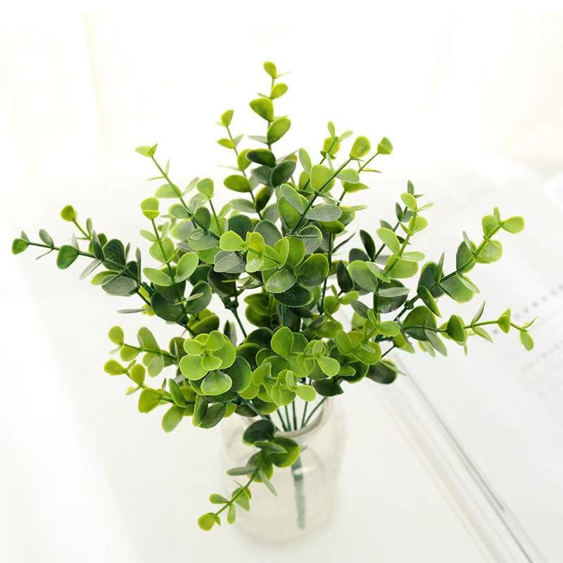 Cành cỏ nhân tạo xanh cao 30cm trang trí điểm bình hoa