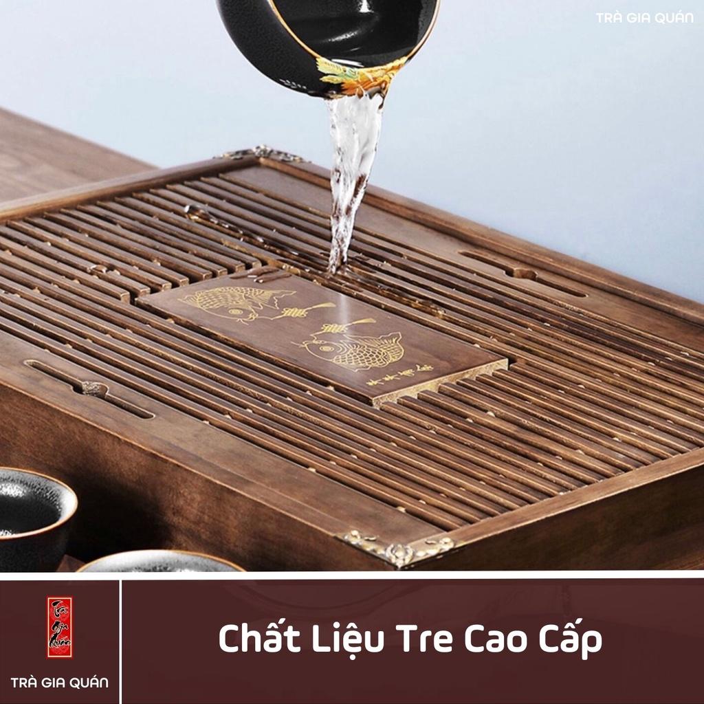 Khay Trà Tre Cao Cấp Chữ Nhật Trung Kích Thước 43*27*5.5 KT 27