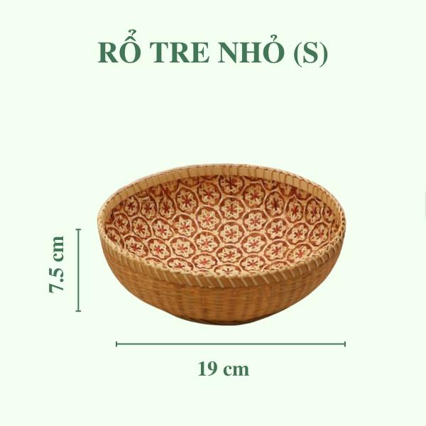 Rổ Tre Đan Hoa Thị 2 Lớp, Rổ Đựng Đồ Đa Năng Dùng Trang Trí Bàn Ăn - Bamboo Storage Basket