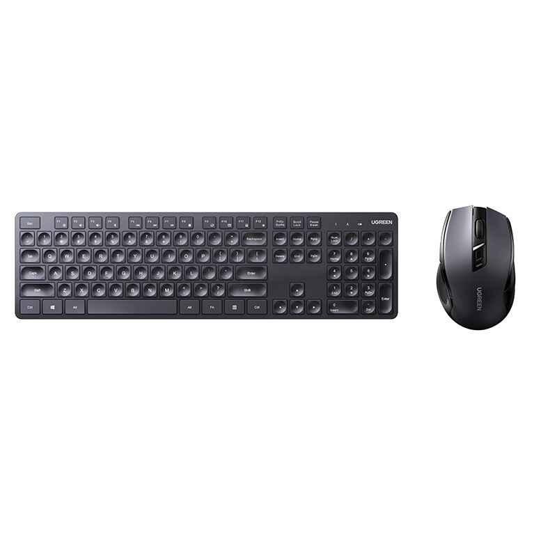 Ugreen 90250 2.4 GHz full size 104 có phím FN bàn phím không dây 10 triệu lần bấm wireless Keyboard cho win macos android màu đen KU004 20090250 - Hàng chính hãng