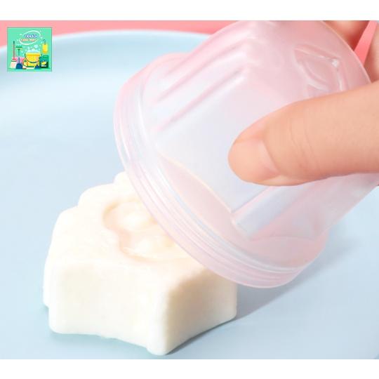 Bộ 4 khuôn hấp trứng, làm bánh flan cho bé. Bộ khuôn ăn dặm cho bé kèm chổi quét dầu - VV349
