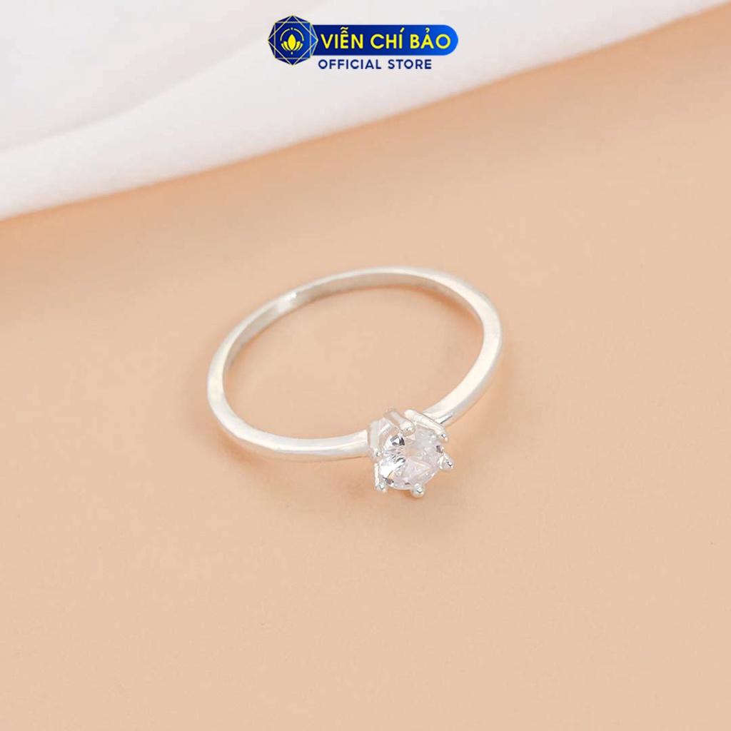 Nhẫn bạc nữ mặt đá nhỏ chất liệu bạc S925 thời trang phụ kiện trang sức nữ Viễn Chí Bảo N400539