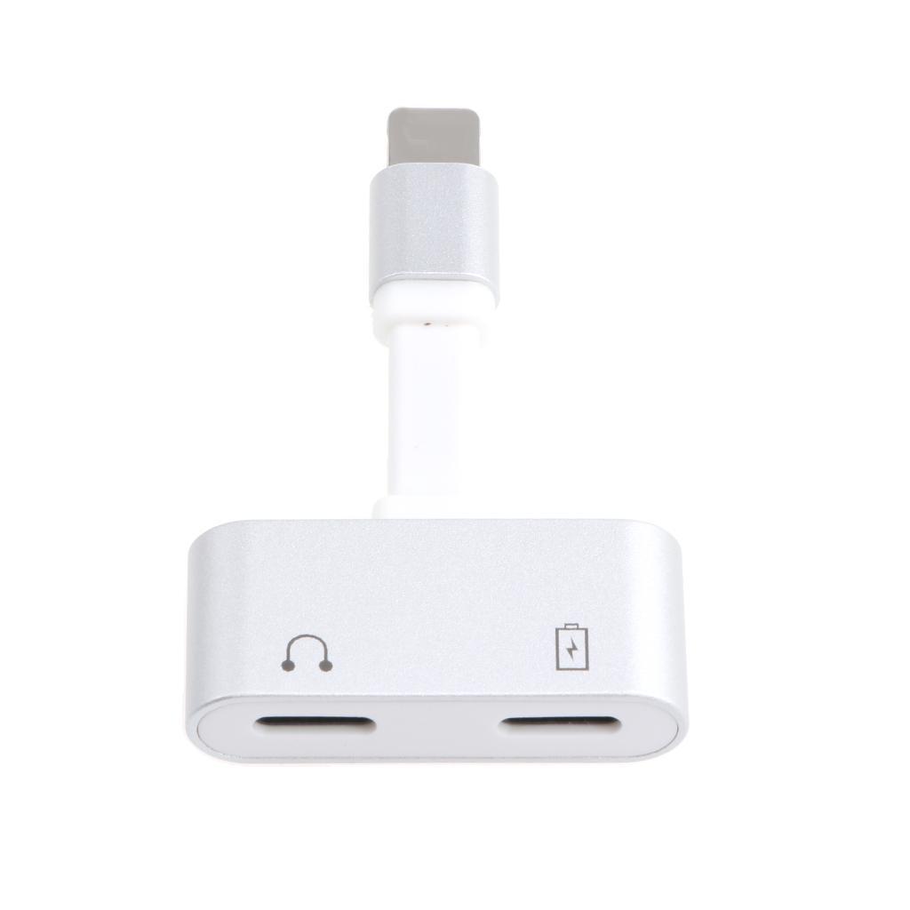 Dual Headphone Jack Audio Charge Adapter For IPhone 7 8 8Plus