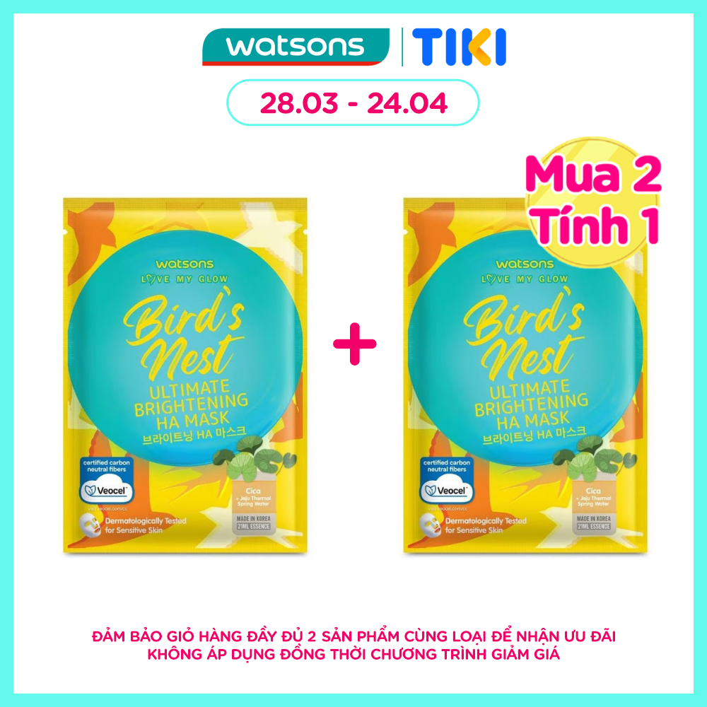 Mặt Nạ Watsons Love My Glow Bird's Nest Ultimate Brightening HA Mask 21ml