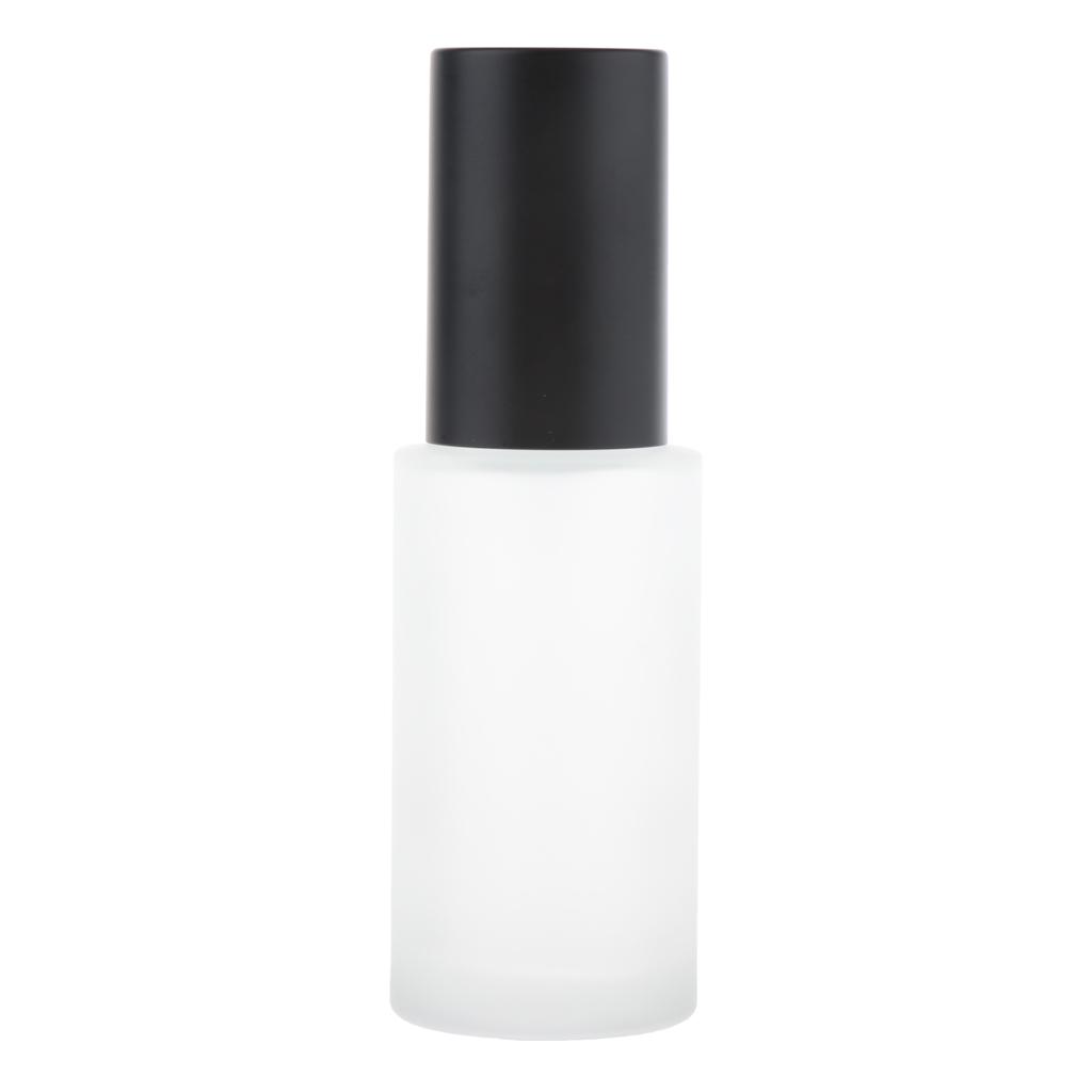 2pcs Leakproof Glass Pump Bottle for Face Cream Toiletries Lotion Container