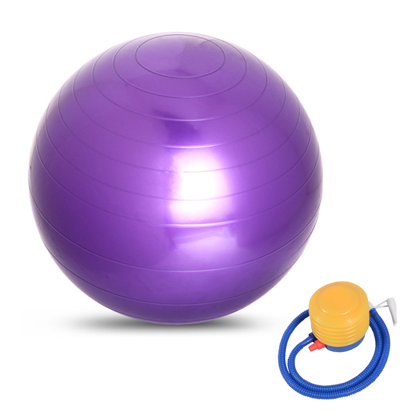 Bg Bóng Tập Yoga, Bóng Yoga Tròn Tặng Bơm Mini 45Cm - 55Cm - 65Cm - 75Cm - 85Cm Cỡ Đại Cao Cấp - Chính Hãng Hàng Nhập Khẩu - Tím - 55 Cm