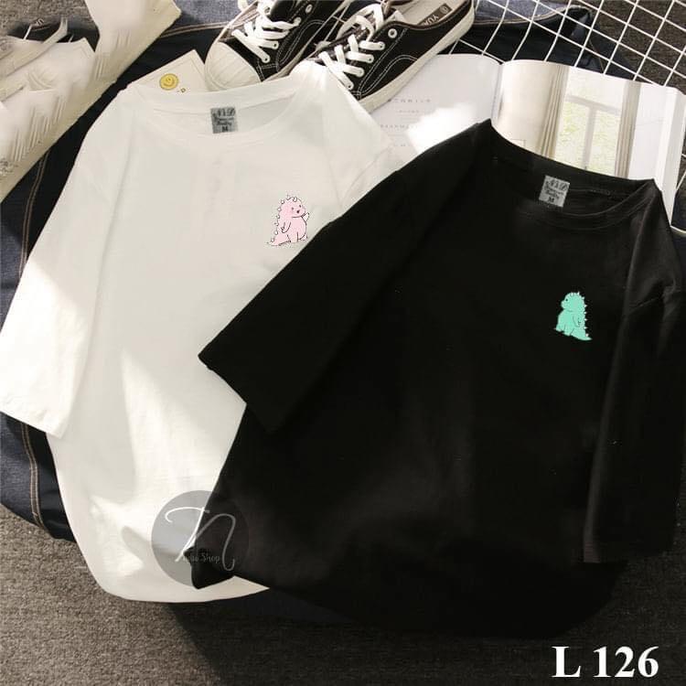 ÁO THUN UNISEX NAM NỮ logo khủng long xanh hồng