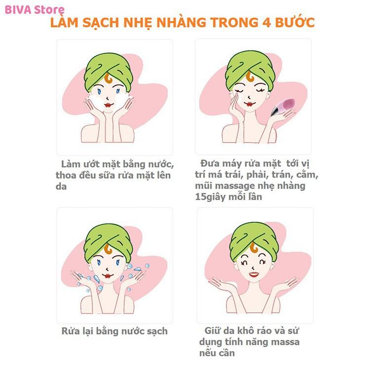 Máy Rửa Mặt Mini, Nâng Cơ, Massage Và Làm Sạch Da Mặt SONIC FACIAL