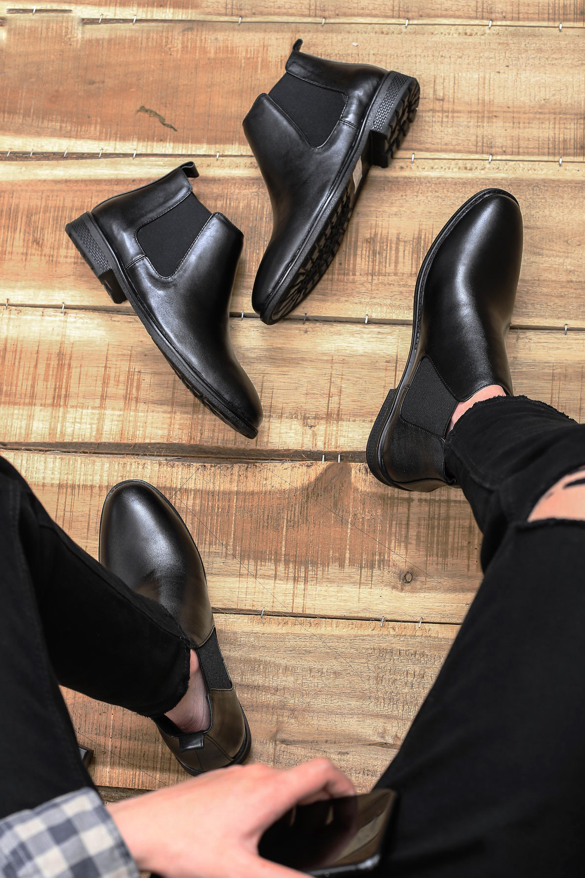 Chelsea Boots Nam Cổ Lửng Form Cực Chuẩn Cổ Chun Tôn Dáng