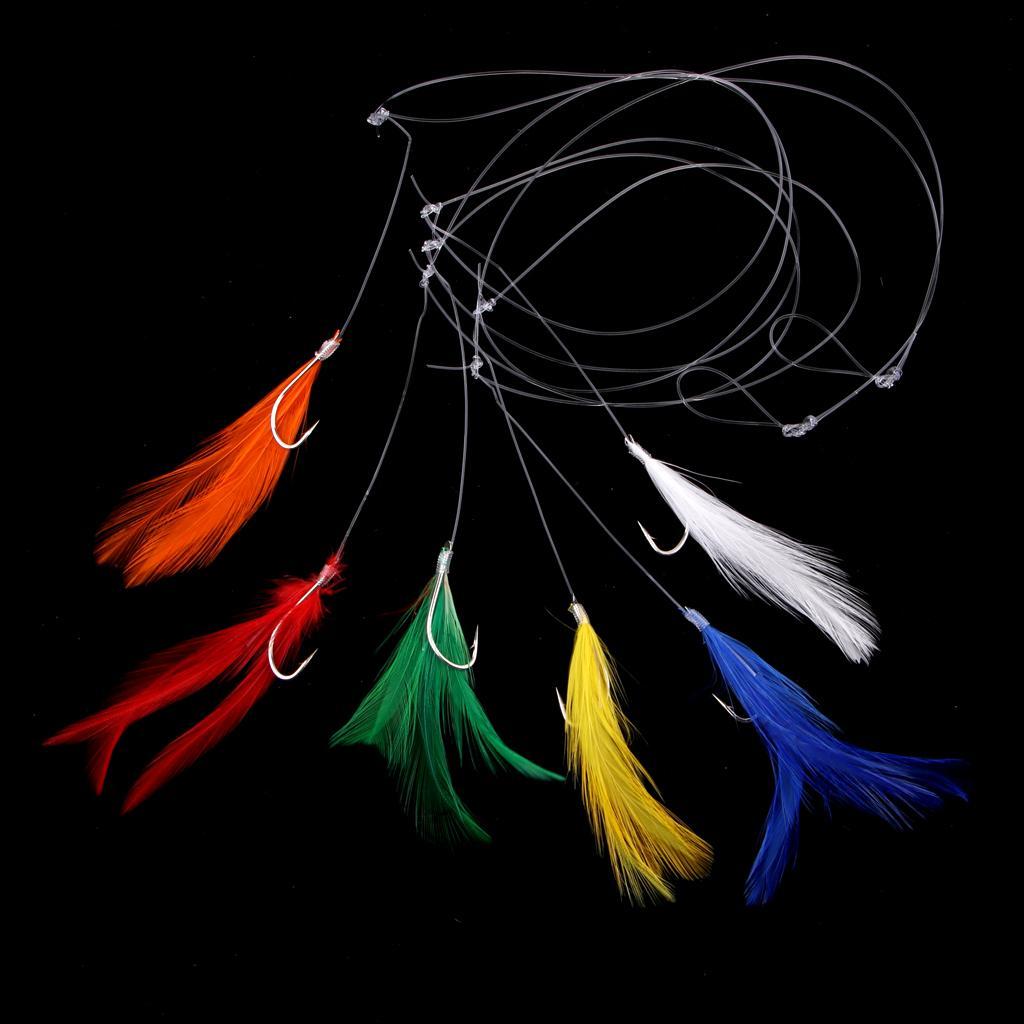 2-5pack Saltwater Sea Fishing Rigs High Carbon Steel Fishing String Hooks