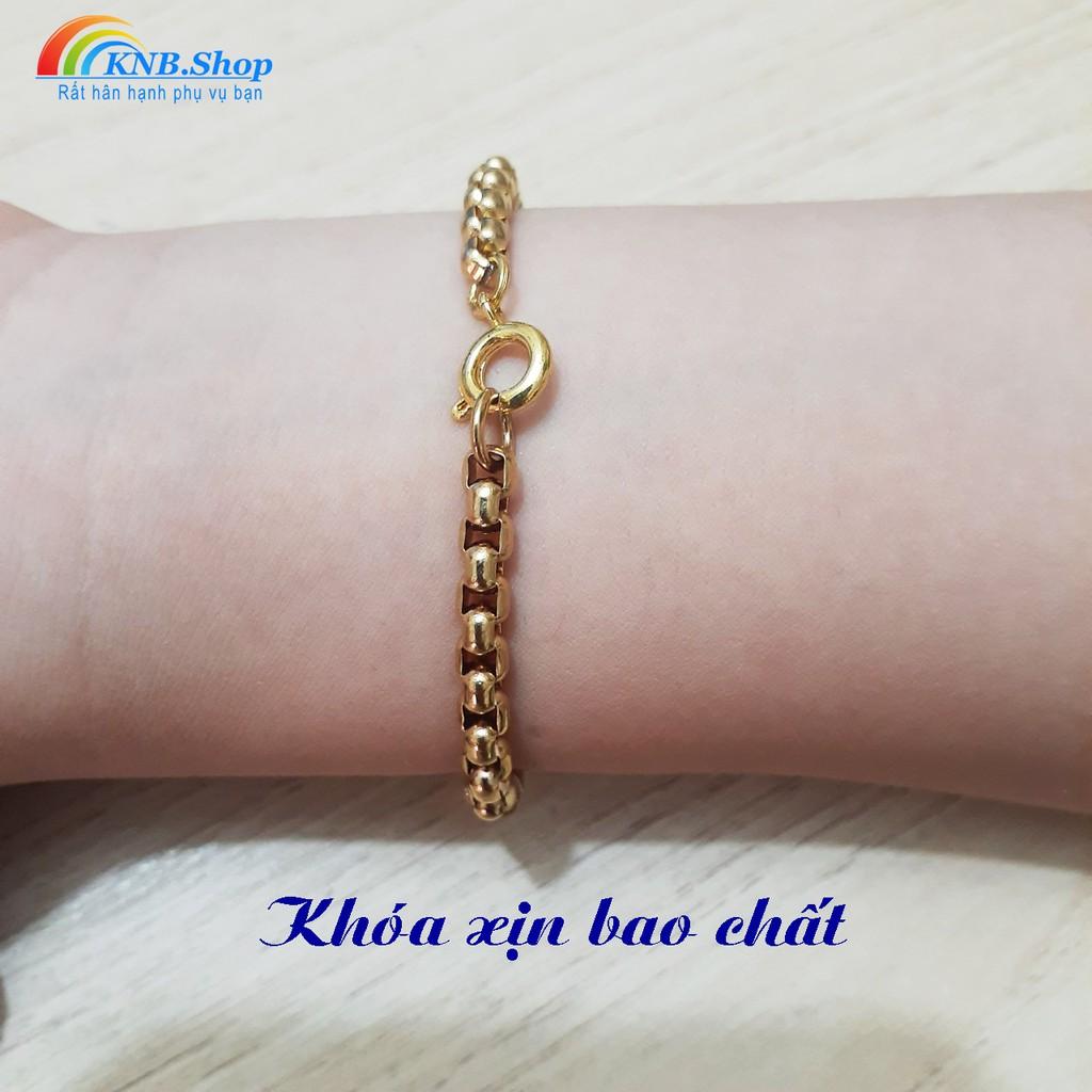 Lắc tay kiểu bông dừa 4 ly bọc khoanh khóa xịn cách điệu mạ vàng bền màu, siêu đẹp, siêu sang, chuẩn thời trang