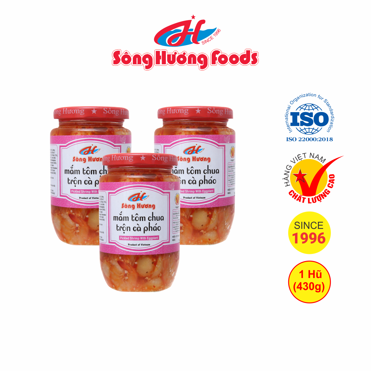 3 Hũ Mắm Tôm Chua Trộn Cà Pháo Sông Hương Foods Hũ 430g