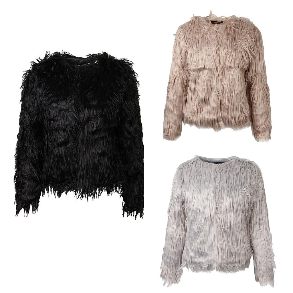 Womens Winter Warm Faux Fur Short Coat Jacket Parka Outerwear Tops