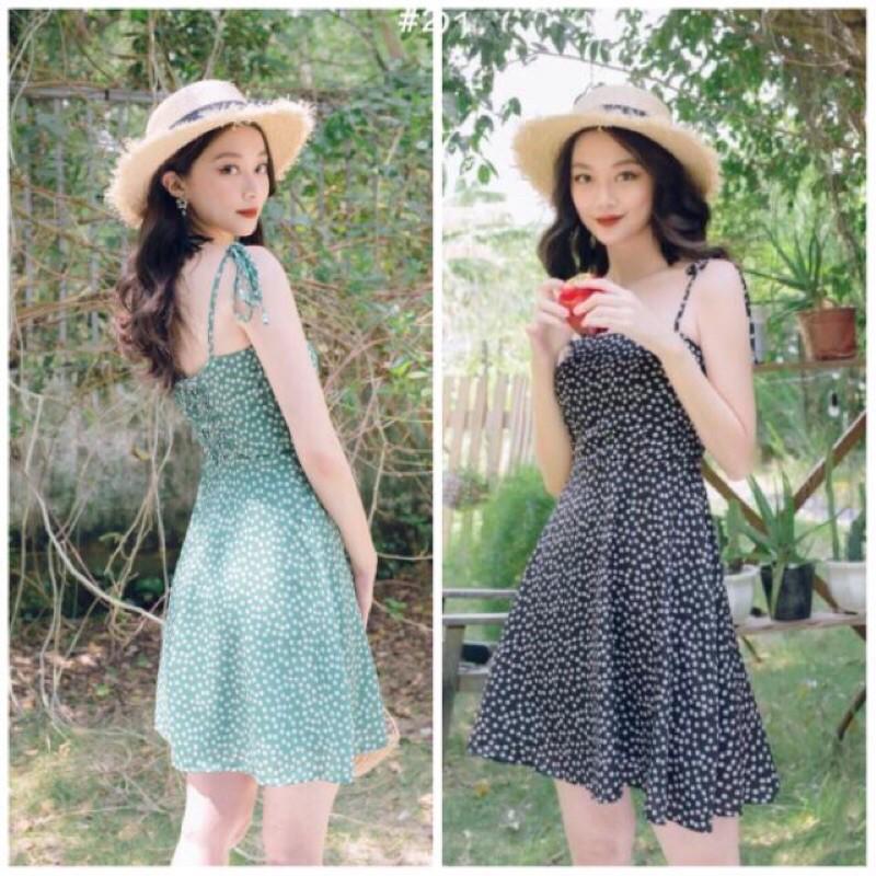 Đầm hoa nhí 2 dây có 2 màu