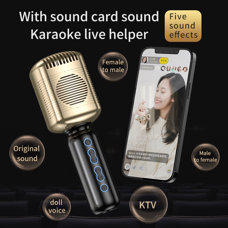 Micro Karaoke Bluetooth Cao Cấp Mitsunal 600 Tích Hợp Loa Bass Không Dây, Thiết kế giảm tiếng ồn tự động ba lớp, khôi phục âm thanh thực, trải nghiệm đẳng cấp karaoke, Hỗ Trợ Thẻ Nhớ, Cổng 3.5, Cổng sạc Type-C- Hàng Chính Hãng