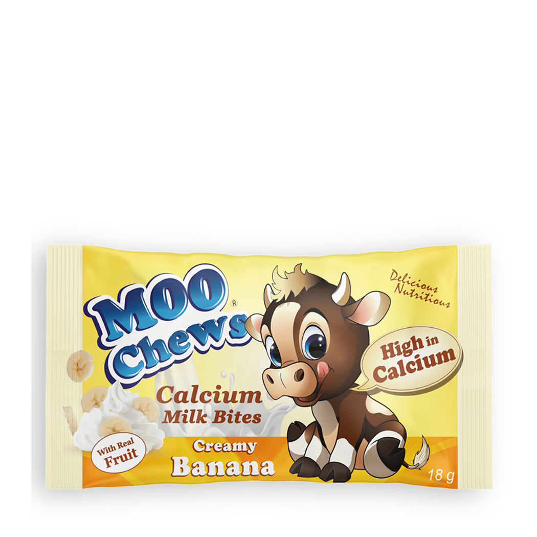 Kẹo sữa bổ sung canxi Moo Chews vị chuối (18g)