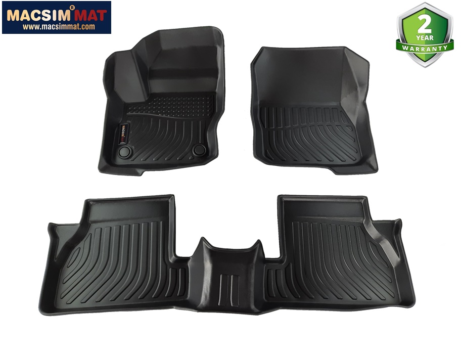 Hàng loại 2 Thảm lót sàn xe ô tô Ford Focus 2013-2020 Nhãn hiệu Macsim chất liệu nhựa TPE màu đen
