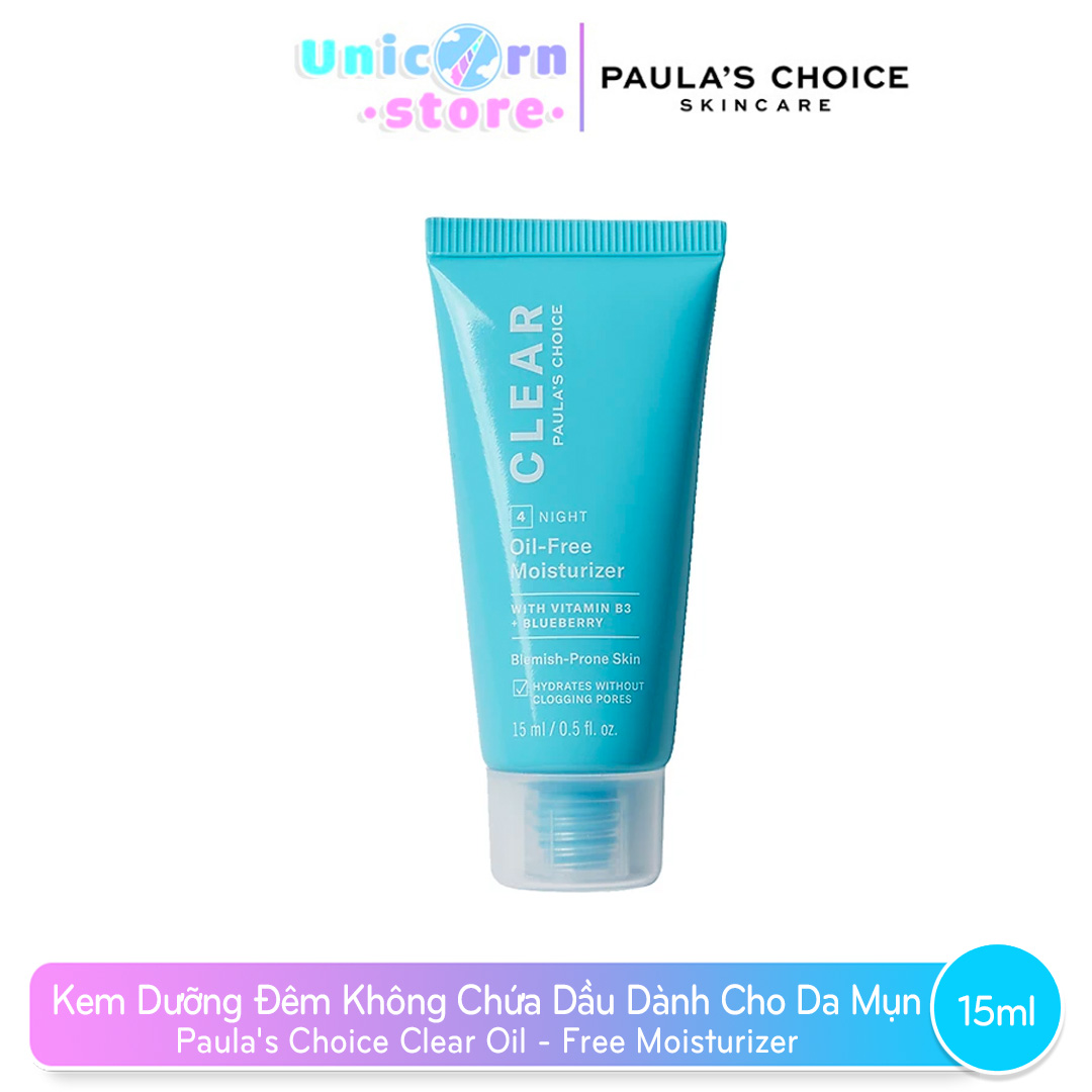 Kem đêm không chứa dầu dành cho da mụn Paula's Choice Clear Oil -Free Moisturizer Trialsize 15ml  Mã: 3807