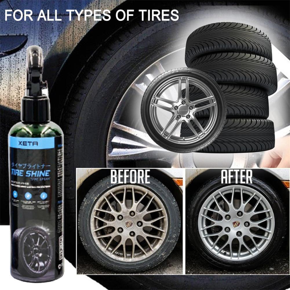 Xịt bóng lốp làm mới lốp ô tô XETA, dung dịch làm sạch, dưỡng đen bóng và bảo dưỡng bề mặt lốp xe