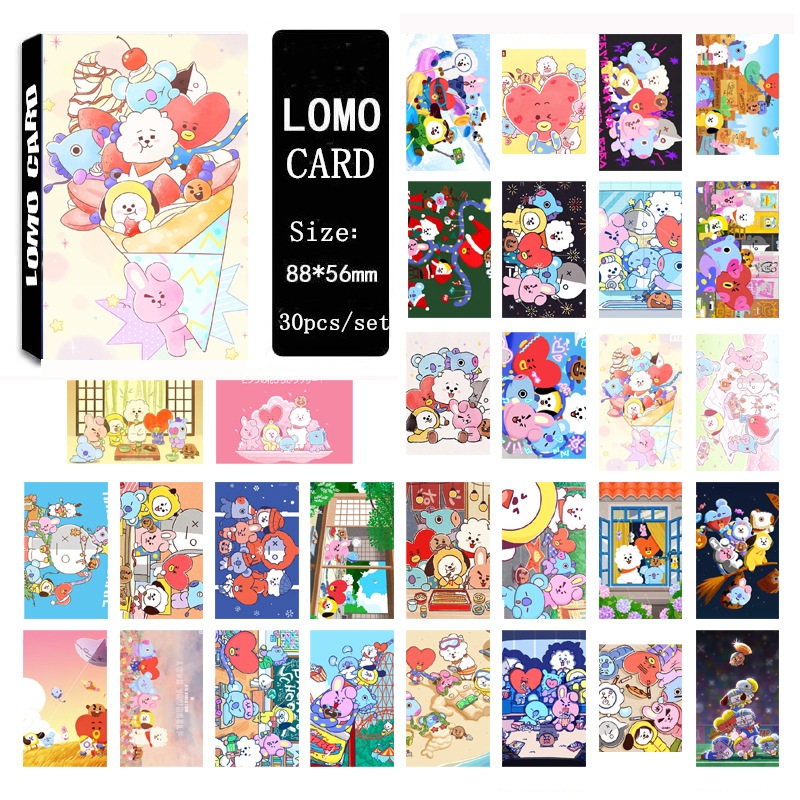 Bộ thẻ ảnh lomo card BT21 BTS mới