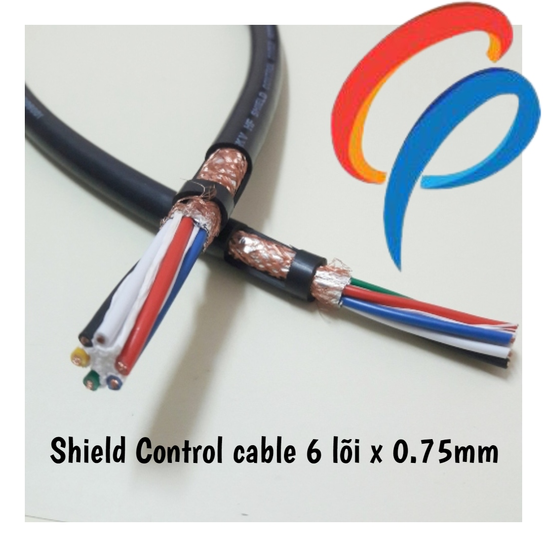 Cáp điều khiển 6 lõi x 0.75mm có lưới chống nhiễu điện áp 500 volt vỏ bọc pvc
