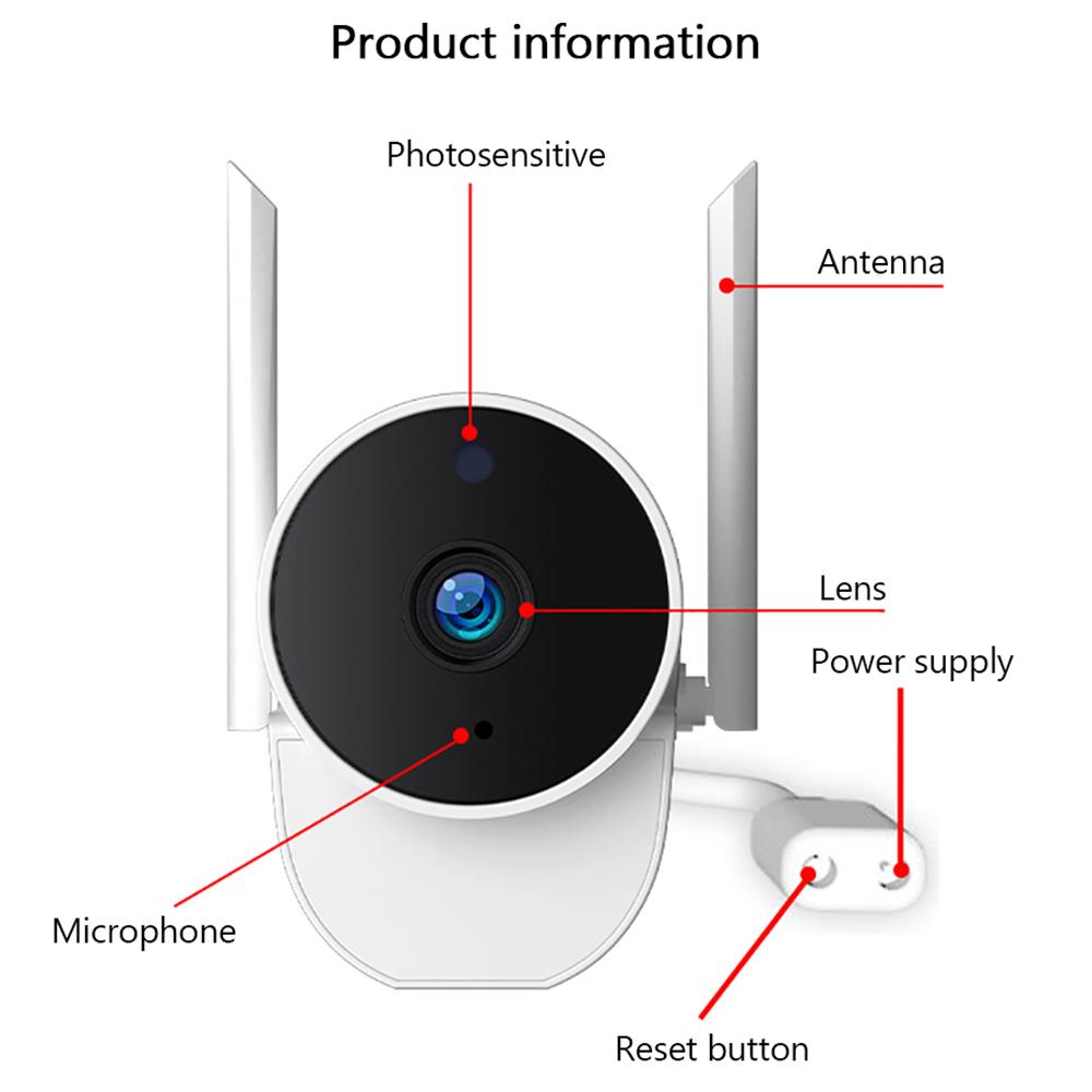 Camera ngoài trời Camera IP giám sát chống nước thông minh 1296P WIFI không dây Tầm nhìn ban đêm độ nét cao cho ứng dụng Mijia Mi Home Màu sắc: Với đèn LED64G