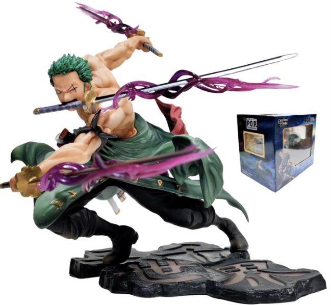 Mô hình One Piece Zoro 3000 thế giới có 2 đầu 3 vòng hắc kiếm cao 21cm nặng 800gram bản cao cấp , figure mô hình anmie