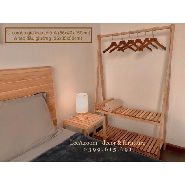 Combo Giá Treo Chữ A 2FM Và Tab Đầu Giường Cao Cấp - Nội Thất Homestay