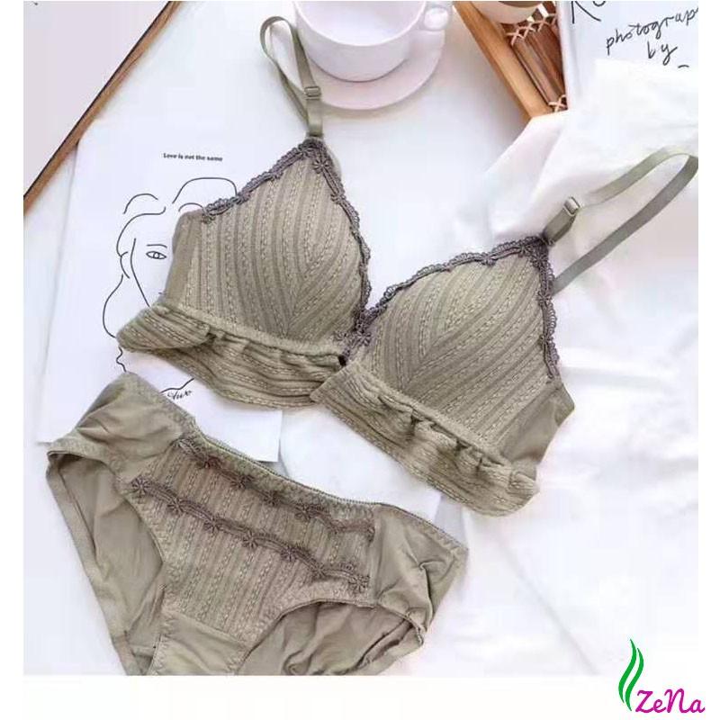 Bộ Đồ Lót Thổ Cẩm Cài Trước Siêu Đẹp Mẫu Mới ZE057