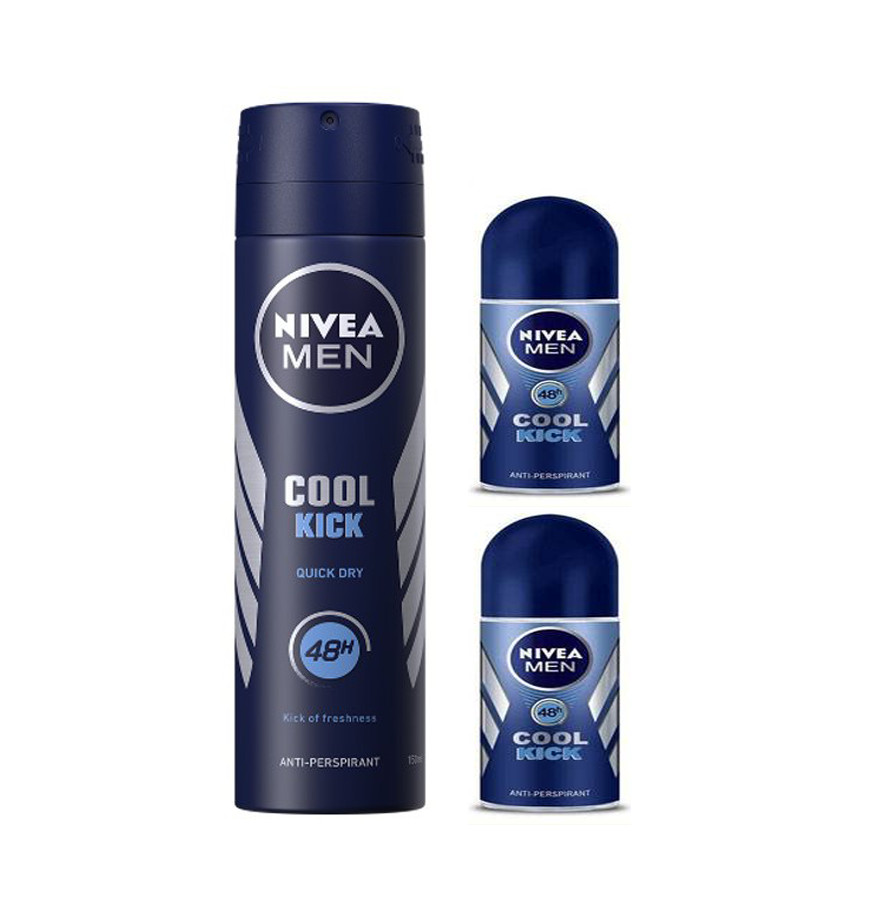 Hộp Quà Xịt ngăn mùi toàn Thân cho nam Cool kich 150ml+ 2 lăn ngăn mùi Cool Kich 25ml*2