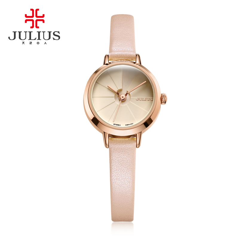 Đồng Hồ Nữ JA-979C Julius Hàn Quốc Dây Da Hồng Baby Xinh Xắn