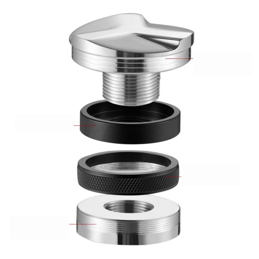 OCD tamper 58mm hai đầu gạt cà phê nén cafe inox 304 dành cho máy pha chuyên nghiệp một mặt phẳng một mặt chia ba