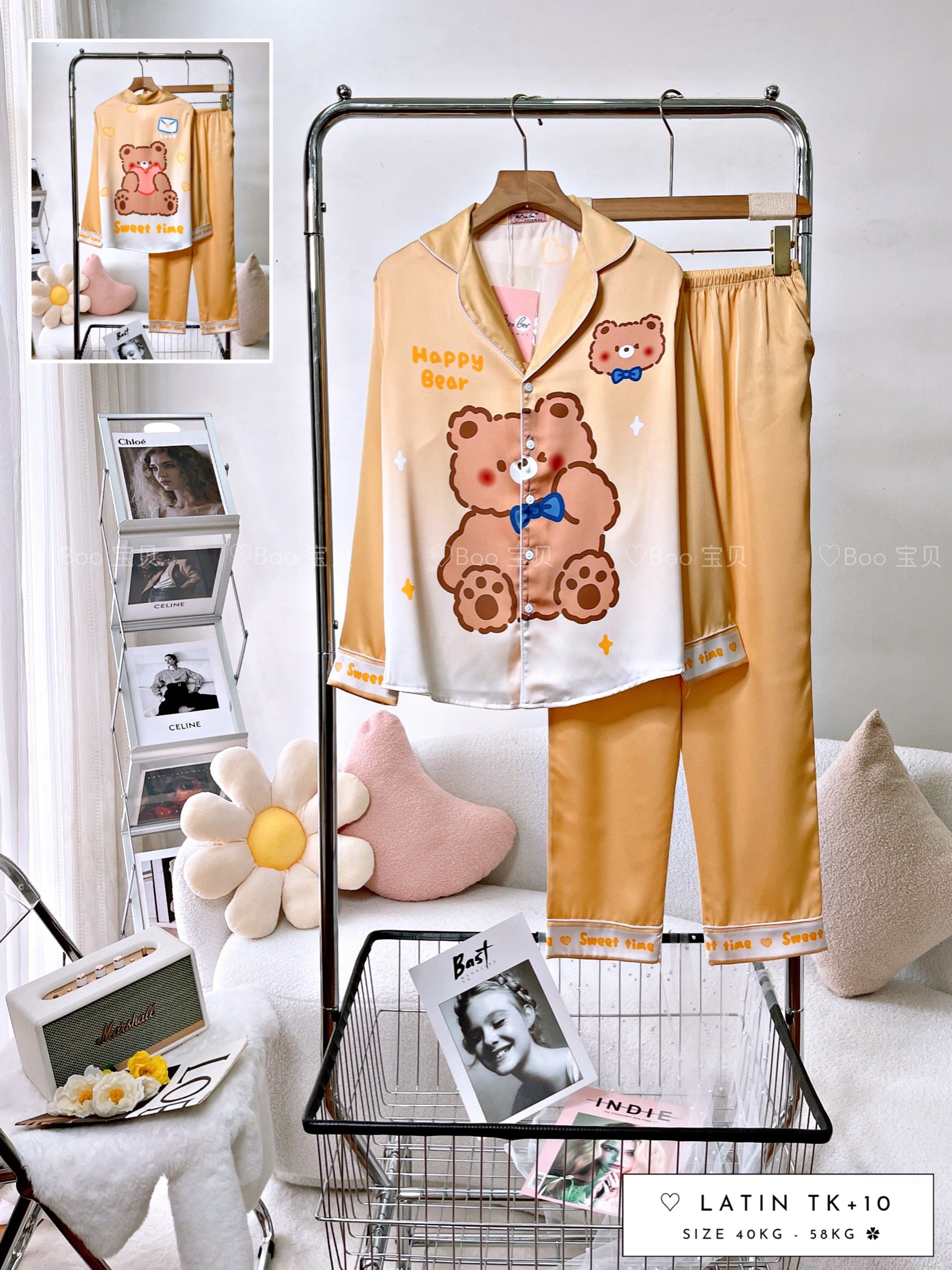 [HCM] (40-56kg, P1) Đồ bộ pijama nữ TDQD chất liệu latin in 3D hoạt hình. chuột mickey, chuột minnie, winnie the pooh, vịt donald, vịt daisy, doraemon, gấu panda, trơn, gấu lotso, caro, thỏ, cô bé