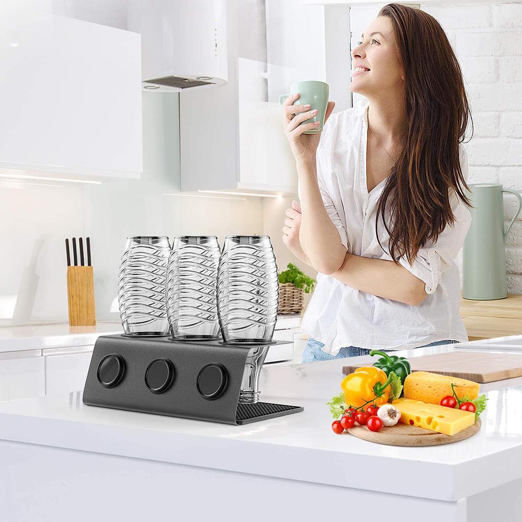 Free Standing Wine Bottles Drip Tray Drainer Holder Kitchen Pantry Organizer