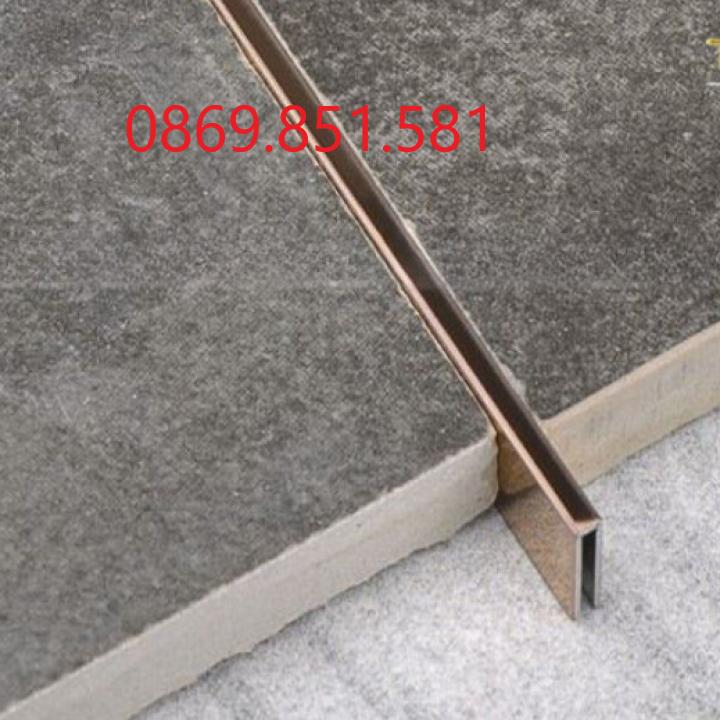 Nẹp inox U màu hồng gương, nẹp chữ u inox, inox 304, thanh dài 2m44 dày 0.8li