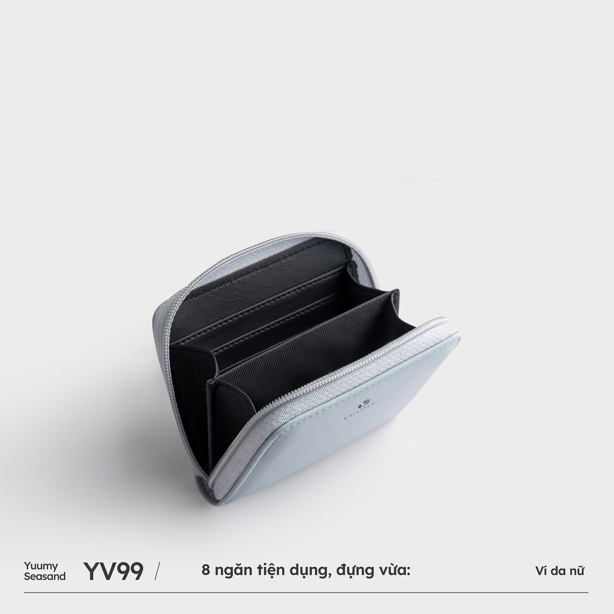 Ví Yuumy ( Thời trang nữ dáng ngắn cầm tay khóa kéo - Ví da Seasand YV99 )