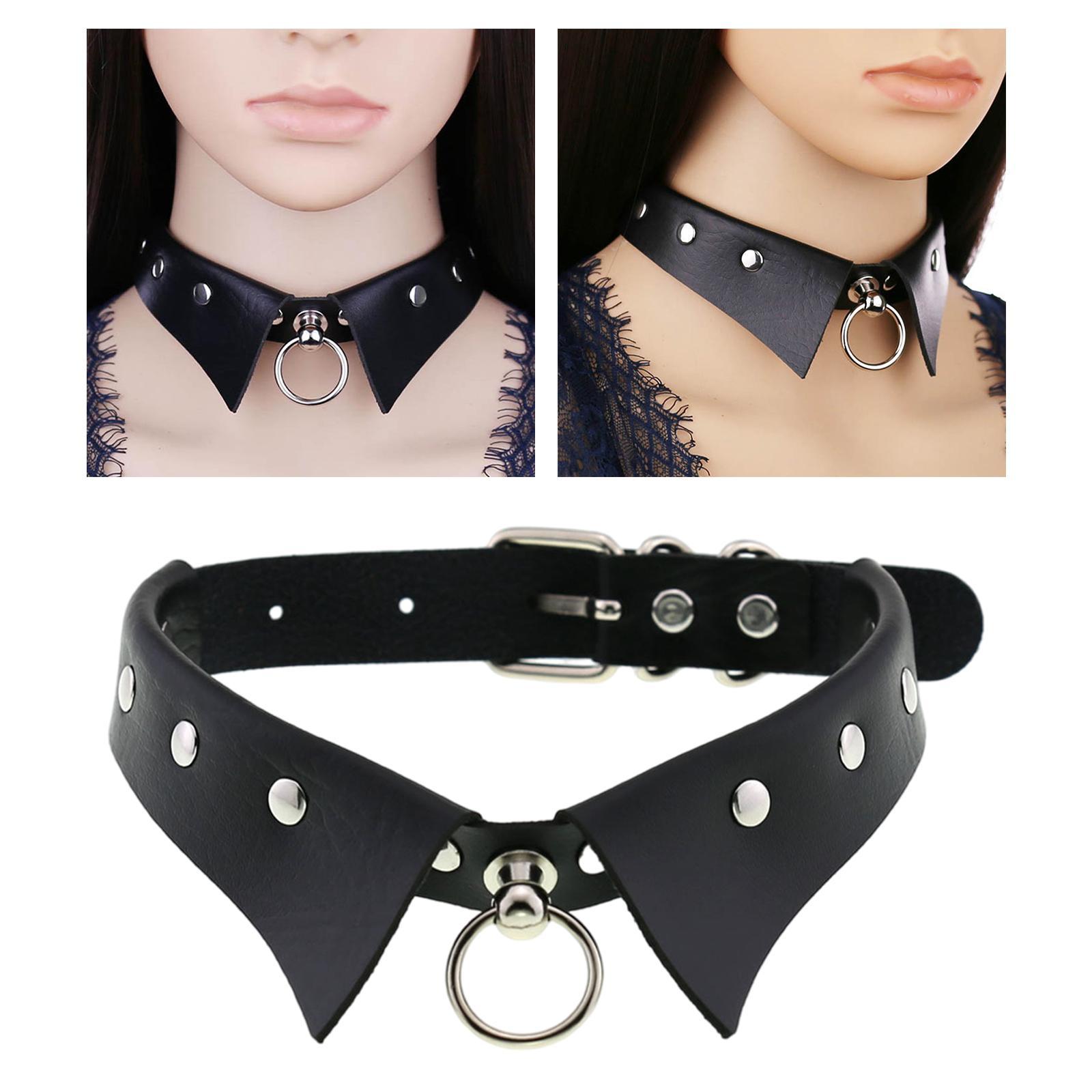 1PC Women Collar Choker Necklace Punk Goth PU Leather