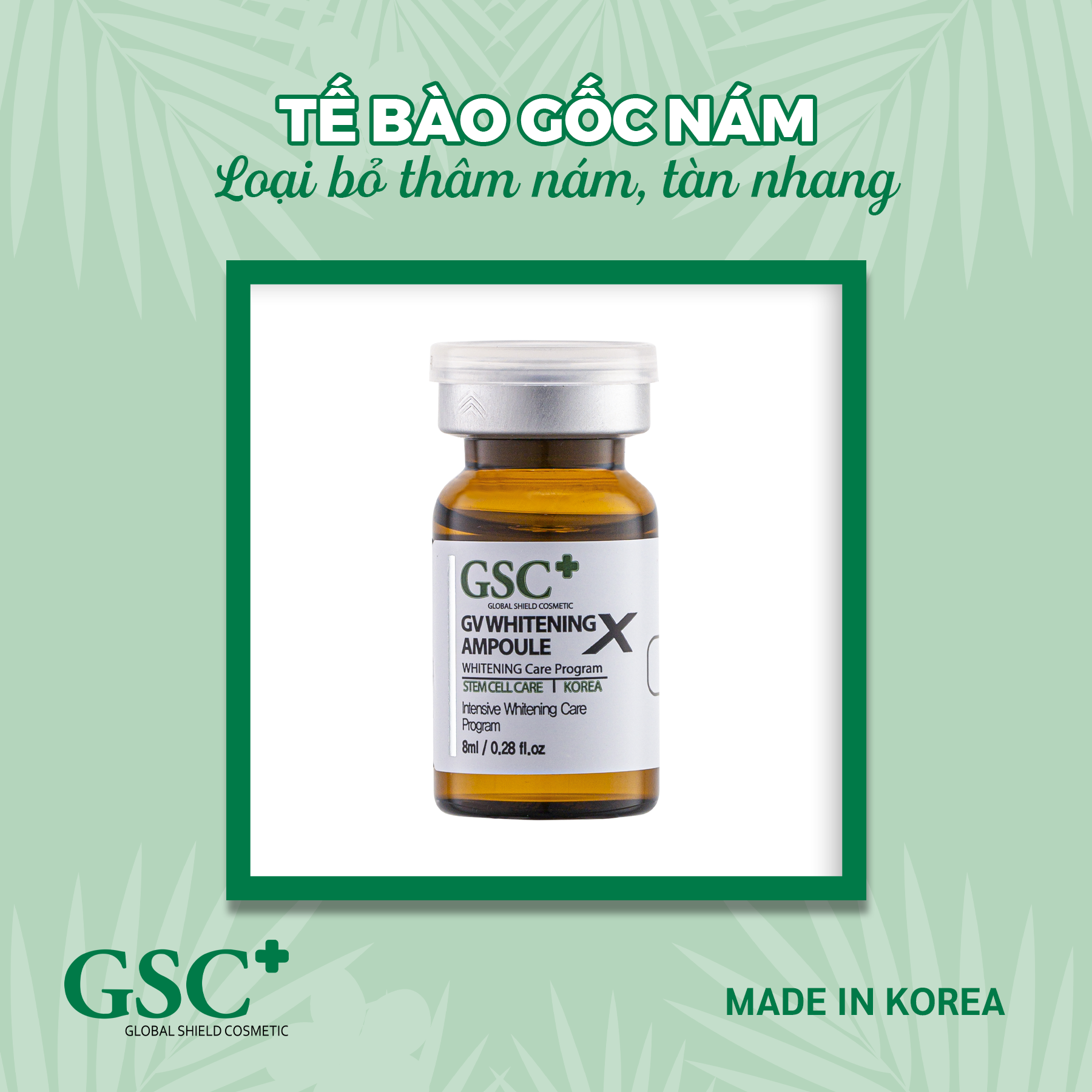 Tế bào gốc t rị nám, tàn nhang, t r ị thâm, làm trắng da Hàn Quốc GSC GV Whiteing Ampoule