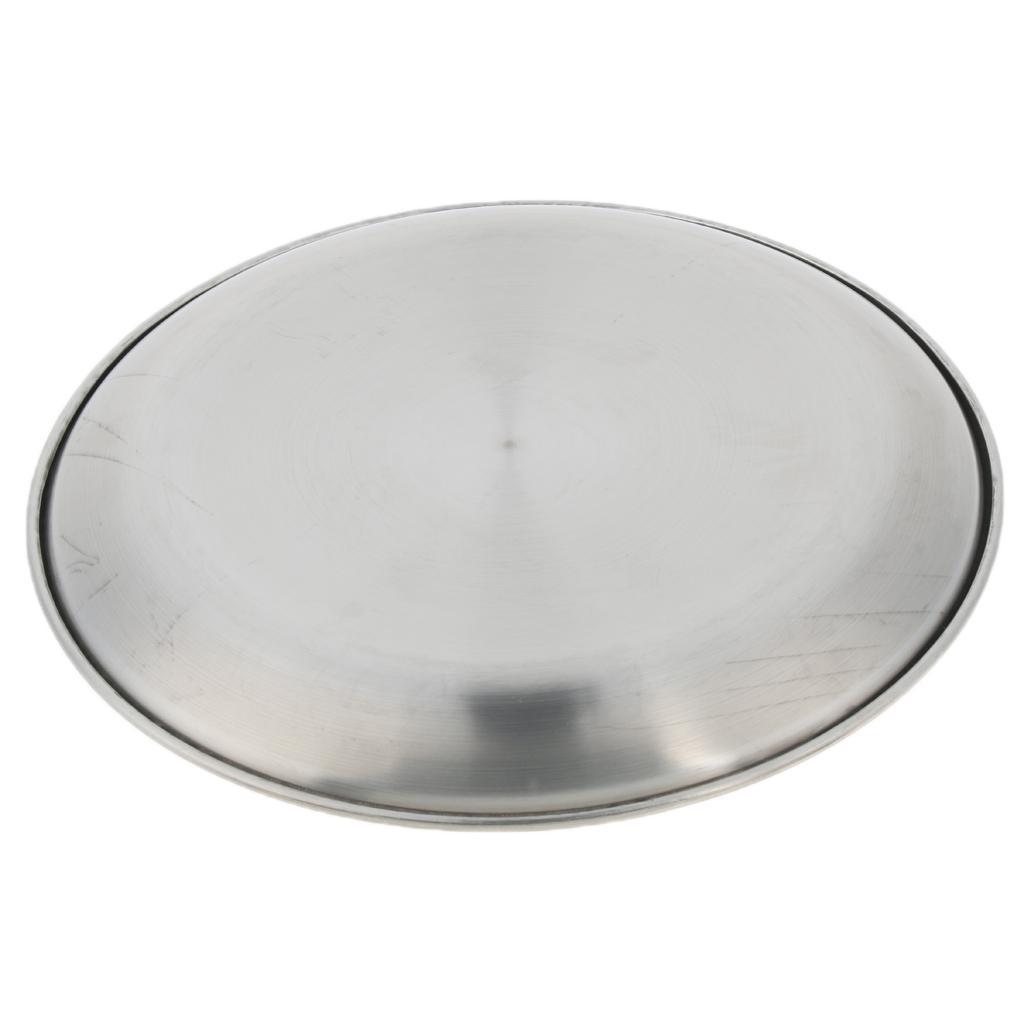 2-3pack Stainless Steel Round Plate Dish Camping Picnic Food Salad Container