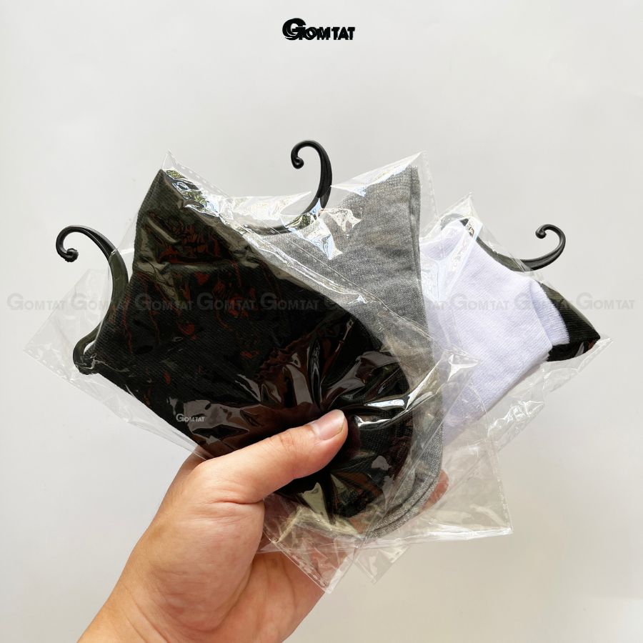 Combo 10 Đôi Vớ Cổ Cao Chất Cotton Dày Dặn, Tất Cao Cổ Nam Nữ Nano Bạc Khử Mùi Kháng Khuẩn - GOMTAT-VNXK-TRONCAO
