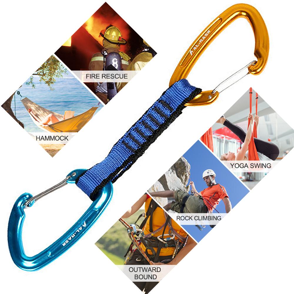 Móc khóa Carabiner chữ D 22KN đa năng, dã ngoại