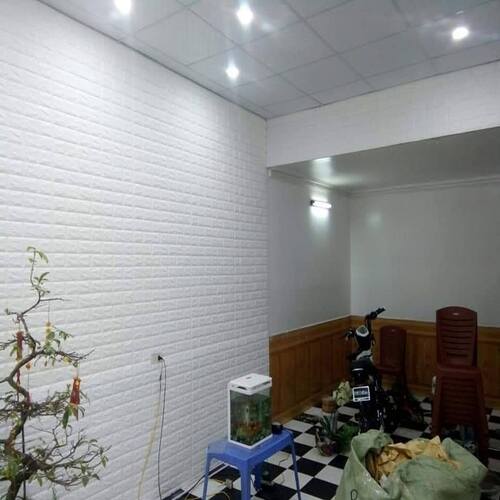 Bộ 10 Tấm Xốp Dán Tường 3D Giả Gạch Màu Trắng 70cmx77cm
