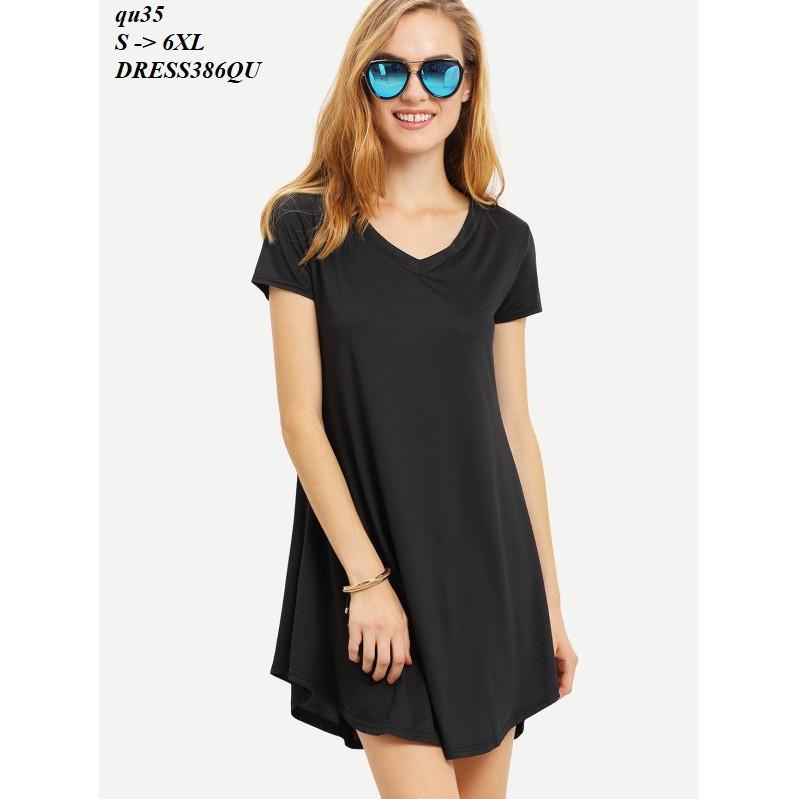 DRESS304 ĐẦM THUN SUÔNG CỔ TIM