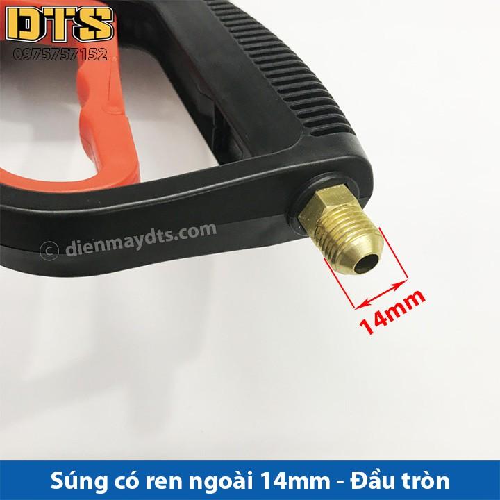 Bộ súng xịt DTS1 Ren ngoài 14mm - Đầu ren tròn và bình tạo bọt tuyết cho máy rửa xe áp lực cao, máy xịt rửa cao áp
