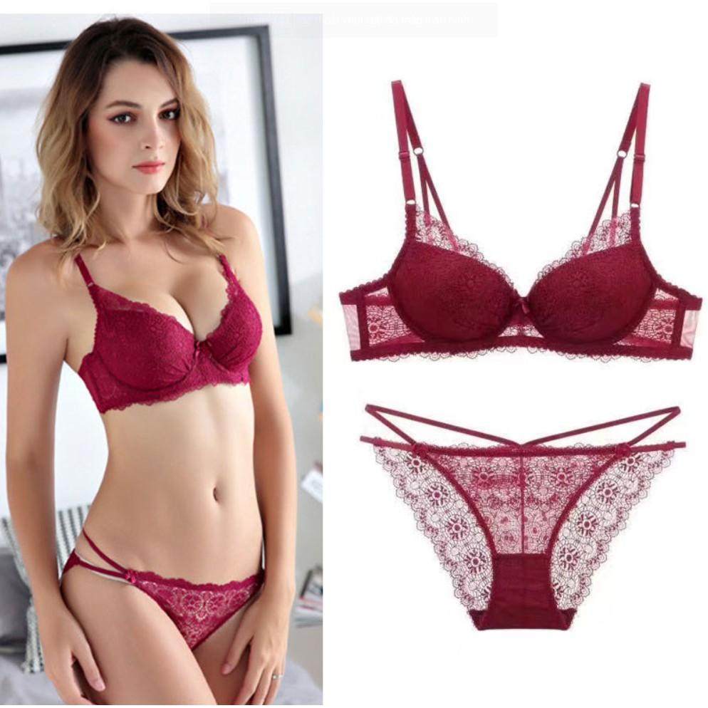 Bộ Đồ Lót Ren Có Gọng Đệm Vừa S034
