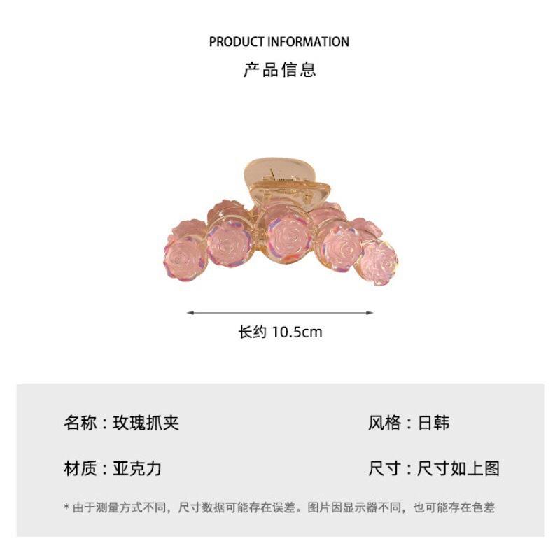 Kẹp gấp trong suốt đính hoa hồng ngọt ngào - Nunam shop